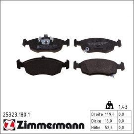 ZIMMERMANN Bremsbeläge 25323.180.1