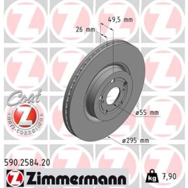 ZIMMERMANN Bremsscheibe 590.2584.20