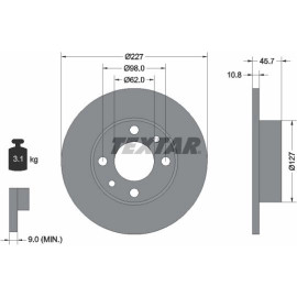 Textar Bremsscheibe 92019300 – 227 mm Textar Bremsscheibe 92019300 – 227 mm