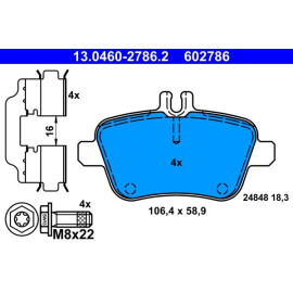 Bremsbelagsatz Db T. W176/W246 1.6-2.1 12 13.0460-2786.2
