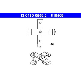 ATE Zubehörsatz, Scheibenbremsbelag 13.0460-0509.2