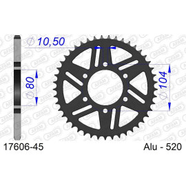 AFAM Kettenrad ALU 45 Zähne 17606-45