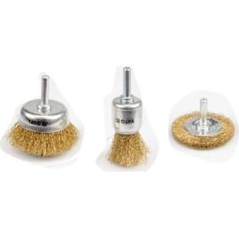 YATO Drahtbürsten Set Scheibenbürste Topfbürste Stiehlbürste für Bohrmaschine YT-4755