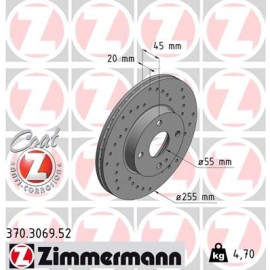 ZIMMERMANN Bremsscheibe 370.3069.52 ZIMMERMANN Bremsscheibe 370.3069.52