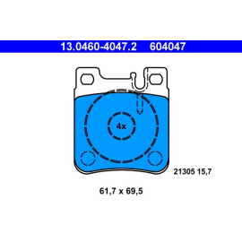 Bremsbelagsatz Db T. W124/W202/W203/W210/W220 91-08 13.0460-4047.2