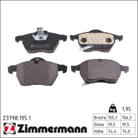 ZIMMERMANN Bremsbeläge 23798.195.1