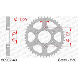 AFAM Kettenrad STAHL 43 Zähne 50902-43