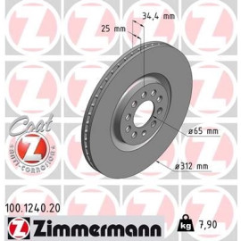 ZIMMERMANN Bremsscheibe 100.1240.20