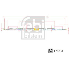 FEBI BILSTEIN Seilzug, Feststellbremse 178234