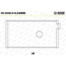 GLYCO Pleuellager 01-4116/4 0.25mm