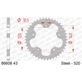 AFAM Kettenrad STAHL 86608-43