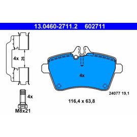 Bremsbelagsatz Db P. W169/W245 1,5-2,0 04-12 13.0460-2711.2