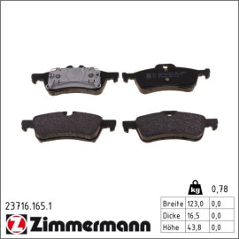 ZIMMERMANN Bremsbeläge 23716.165.1 ZIMMERMANN Bremsbeläge 23716.165.1