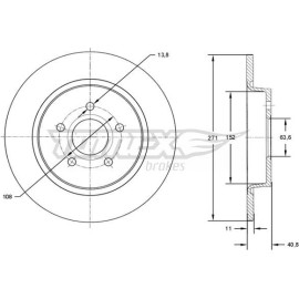 TOMEX brakes Bremsscheibe TX 72-98