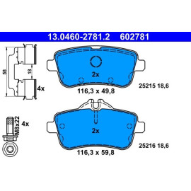 Bremsbelagsatz Db T. W166 2.1-3.0D 11 13.0460-2781.2