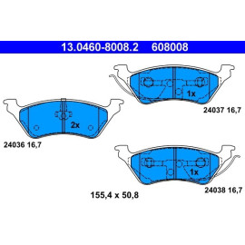 Bremsbelagsatz Chrysler T. Voyager 2,4-3,8 00-08 13.0460-8008.2