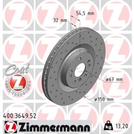 15 481 066 Sport Bremsscheibe VA Sport 400.3649.52 15 481 066 Sport Bremsscheibe VA Sport 400.3649.52