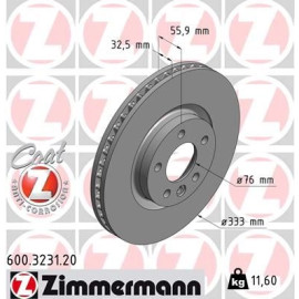 ZIMMERMANN Bremsscheibe 600.3231.20 ZIMMERMANN Bremsscheibe 600.3231.20
