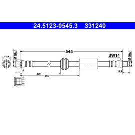 ATE Bremsschlauch 24.5123-0545.3 ATE Bremsschlauch 24.5123-0545.3