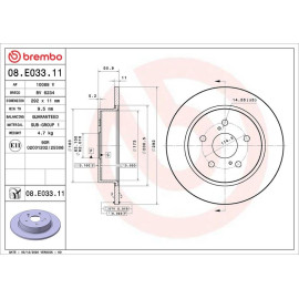 Brembo Bremsscheibe Hinterachse 08.E033.11 Brembo Bremsscheibe Hinterachse 08.E033.11