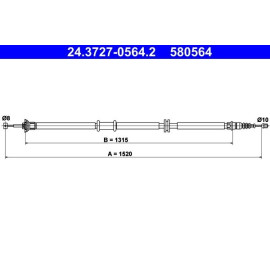 ATE Handbremsseil Seilzug Festellbremse 24.3727-0564.2