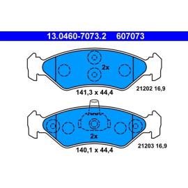 ATE Bremsbelagsatz Ford Vorderachse Fiesta/Ka 1.0-1.6/1.8D 89-08 13.0460-7073.2 ATE Bremsbelagsatz Ford Vorderachse Fiesta/Ka 1.0-1.6/1.8D 89-08 13.0460-7073.2
