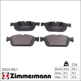 ZIMMERMANN Bremsbeläge 25531.190.1