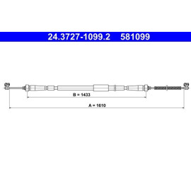 ATE Handbremsseil Seilzug Festellbremse 24.3727-1099.2