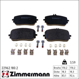 ZIMMERMANN Bremsbelagsatz, Scheibenbremse 22962.180.2