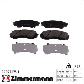 ZIMMERMANN Bremsbeläge 24597.175.1