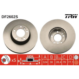TRW Bremsscheibe BMW E38/39 94 DF2602S TRW Bremsscheibe BMW E38/39 94 DF2602S