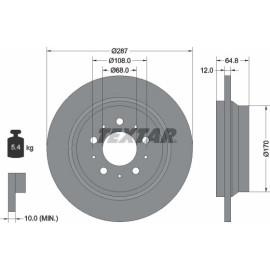 Textar Bremsscheibe 92100703 Textar Bremsscheibe 92100703