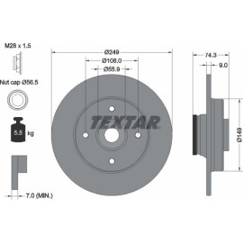 Bremsscheibe Peugeot T. 308 1.4-2.0Hdi 07- Mit Abs-Lager 92194103