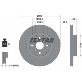 Textar Bremsscheibe 92287603 Textar Bremsscheibe 92287603