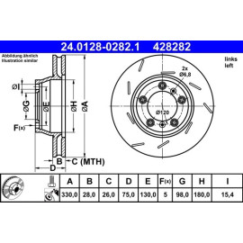 Bremsscheibe Porsche T. Panamera 3.0-4.8 09-16 Le 24.0128-0282.1 Bremsscheibe Porsche T. Panamera 3.0-4.8 09-16 Le 24.0128-0282.1