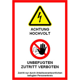 Warntafel Achtung Hochvolt 24020 Warntafel Achtung Hochvolt 24020