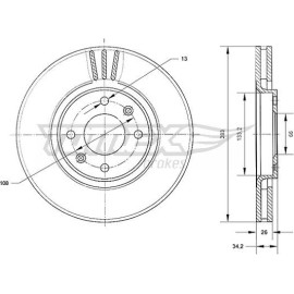 TOMEX brakes Bremsscheibe TX 70-24