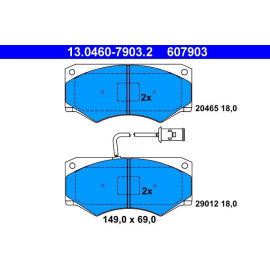 Bremsbelagsatz, Scheibenbremse 13.0460-7903.2