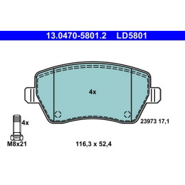ATE Bremsbelagsatz 13.0470-5801.2 ATE Bremsbelagsatz 13.0470-5801.2