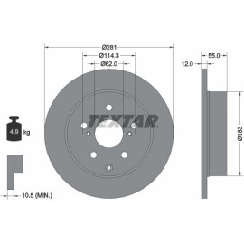 Textar Bremsscheibe 92162103 Textar Bremsscheibe 92162103