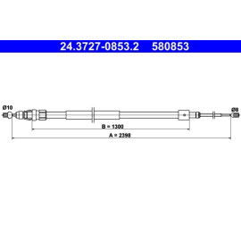 ATE Handbremsseil 24.3727-0853.2 ATE Handbremsseil 24.3727-0853.2