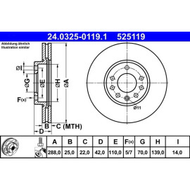 Bremsscheibe Opel P. Speedster/Vectra 1.6-2.6 95- Power Disc 24.0325-0119.1