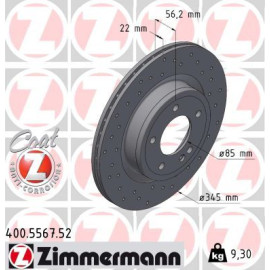 ZIMMERMANN Bremsscheibe 400.5567.52 ZIMMERMANN Bremsscheibe 400.5567.52