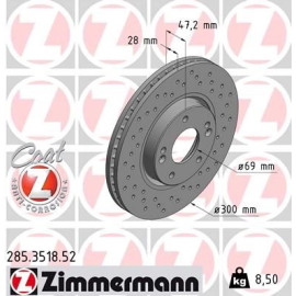 80 481 033 Sport Bremsscheibe VA Sport 285.3518.52