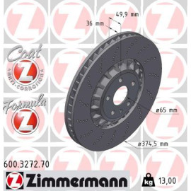 ZIMMERMANN Bremsscheibe 600.3272.70 ZIMMERMANN Bremsscheibe 600.3272.70