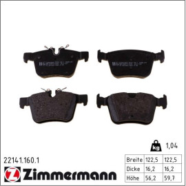 ZIMMERMANN Bremsbeläge 22141.160.1