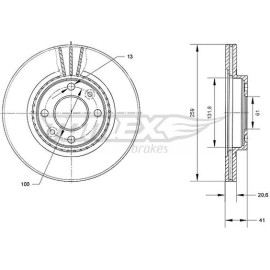 TOMEX brakes Bremsscheibe TX 70-10