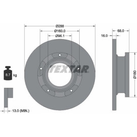 Bremsscheibe Tord T. Transit 14-/Custom 12 93260703 Bremsscheibe Tord T. Transit 14-/Custom 12 93260703