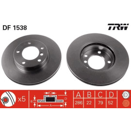 TRW Bremsscheibe BMW E36 92 DF1538 TRW Bremsscheibe BMW E36 92 DF1538
