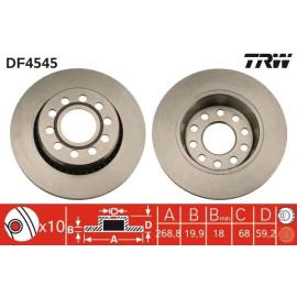 TRW Bremsscheibe Hinterachse DF4545 TRW Bremsscheibe Hinterachse DF4545